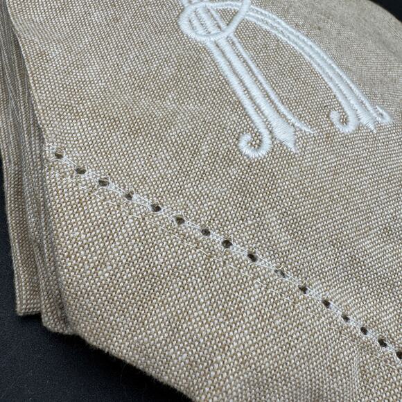 Linen K Napkins by Mud Pie set of 4 "K" Monogram NIB - Picture 4 of 6